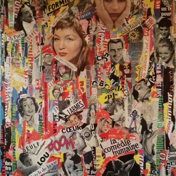 Collages getiteld "La comédie Humaine" door Isabelle Blondel, Origineel Kunstwerk, Collages