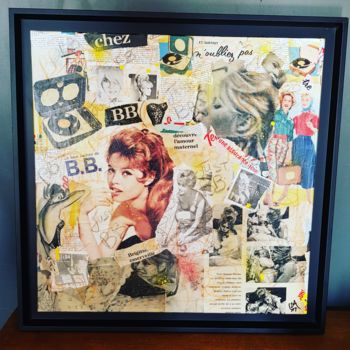 Collages intitulée "Just...BB" par Isabelle Blondel, Œuvre d'art originale, Collages