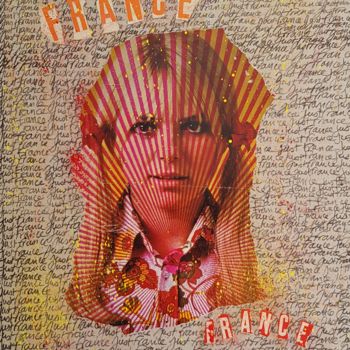 Colagens intitulada "JUST FRANCE" por Isabelle Blondel, Obras de arte originais, Colagens