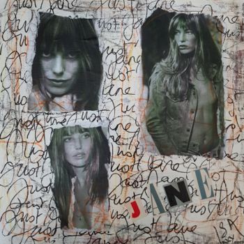 Colagens intitulada ""Just Jane "" por Isabelle Blondel, Obras de arte originais, Colagens