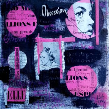 Collages titled "Marilyn Obsession" by Isabelle Blondel, Original Artwork, Collages