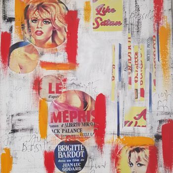 Collages intitulée ""Just Brigitte...le…" par Isabelle Blondel, Œuvre d'art originale, Collages