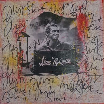 Collages getiteld "Just STEVE !" door Isabelle Blondel, Origineel Kunstwerk, Collages