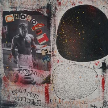 Collages intitulée "Chocolatine ? ....O…" par Isabelle Blondel, Œuvre d'art originale, Collages