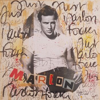 Collages intitolato "Just Marlon FOREVER" da Isabelle Blondel, Opera d'arte originale, Collages