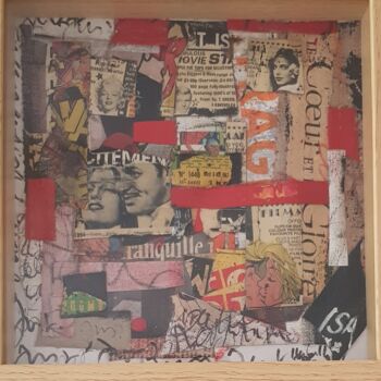 ""Coupures de vie Ac…" başlıklı Tablo Isabelle Blondel tarafından, Orijinal sanat, Kolaj
