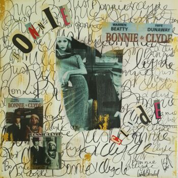 Collages intitulée ""Just Bonnie & Clyd…" par Isabelle Blondel, Œuvre d'art originale, Collages
