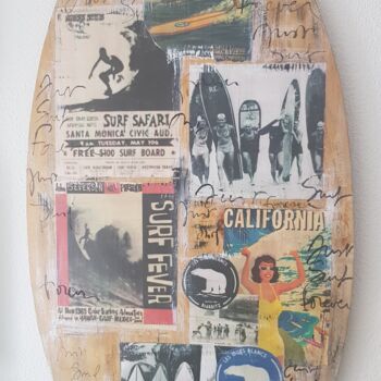 「Surf Forever」というタイトルのコラージュ Isabelle Blondelによって, オリジナルのアートワーク, コラージュ