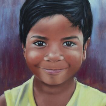 Painting titled "Arun" by Isabelle Boccalini, Original Artwork, Pastel