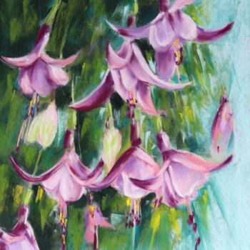 Painting titled "Fuschia" by Isabelle Boccalini, Original Artwork, Pastel