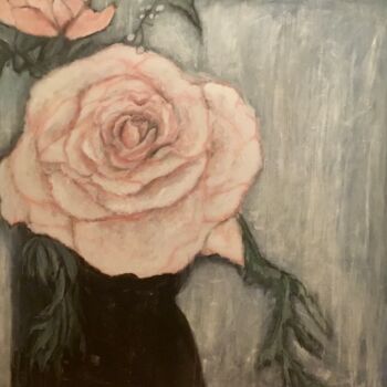 Peinture intitulée "Rose" par Isabelle Bossé (Ïza), Œuvre d'art originale, Acrylique Monté sur Châssis en bois