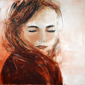 Painting titled "in between" by Isabelle Bossuyt, Original Artwork, Oil