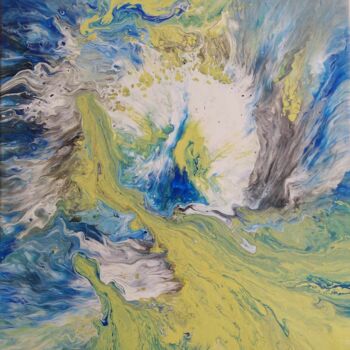 Painting titled "La mer" by Isabelle Breteau (Zabougne), Original Artwork, Acrylic