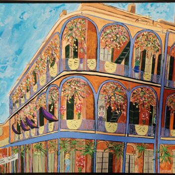 Painting titled "French Quarter of N…" by Isabelle Breteau (Zabougne), Original Artwork, Acrylic