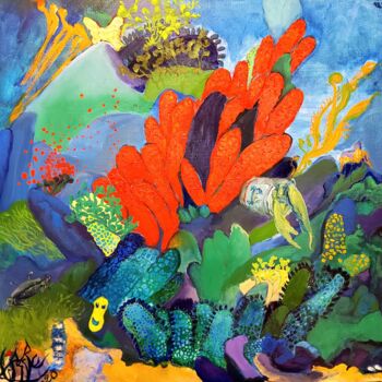 Peinture intitulée "RETOUR AUX SOURCES" par Isabelle Brisset, Œuvre d'art originale, Huile