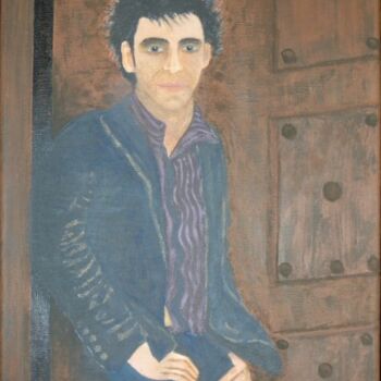 Peinture intitulée "Homme à la porte" par Isabelle C. Bruggimann, Œuvre d'art originale