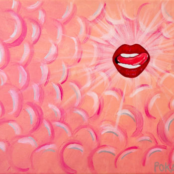 Peinture intitulée "A pleine bouche" par Poka, Œuvre d'art originale, Acrylique