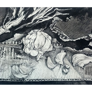 Incisioni, stampe intitolato "HOMMAGE A MARCEL PR…" da Isabelle Delamarre, Opera d'arte originale, Acquaforte