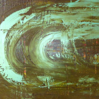 Painting titled "LE TOURNANT 54X65" by Isabelle Delamarre, Original Artwork, Oil