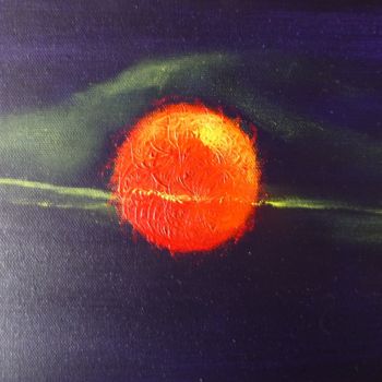 Painting titled "PLANETE ROUGE 18X24" by Isabelle Delamarre, Original Artwork, Acrylic