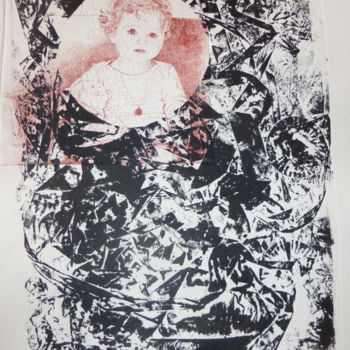 Printmaking titled "LES RUBANS DE NOEL…" by Isabelle Delamarre, Original Artwork