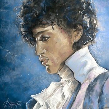 Tekening getiteld "Prince" door Isabelle Derangere, Origineel Kunstwerk, Pastel