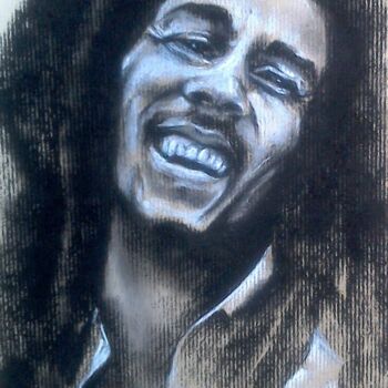 Rysunek zatytułowany „Bob Marley 2” autorstwa Isabelle Derangere, Oryginalna praca, Pastel
