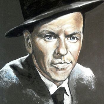 Painting titled "Frank Sinatra" by Isabelle Derangere, Original Artwork, Pastel