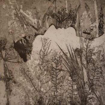 Impressões e gravuras intitulada "Un coin de Paradis" por Isabelle Desaulty, Obras de arte originais, Água forte