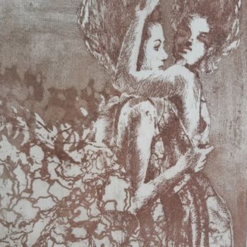 Incisioni, stampe intitolato "Légereté" da Isabelle Desaulty, Opera d'arte originale, Acquaforte