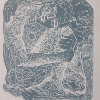 印花与版画 标题为“Consolation” 由Isabelle Desaulty, 原创艺术品, Linocuts