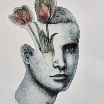 Gravures & estampes intitulée ""Le jardinier"" par Isabelle Desaulty, Œuvre d'art originale, Eau-forte
