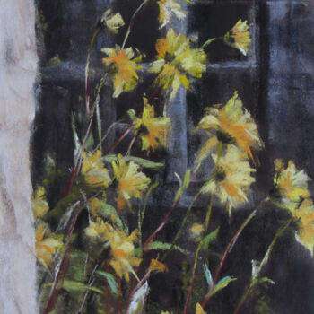 Drawing titled "les fleurs" by Isabelle Douzamy, Original Artwork, Pastel