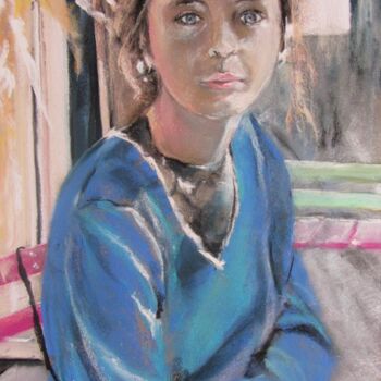 Painting titled "Pastel Mallory" by Isabelle Douzamy, Original Artwork, Pastel