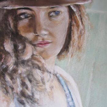 Pintura intitulada "Portrait" por Isabelle Douzamy, Obras de arte originais, Pastel
