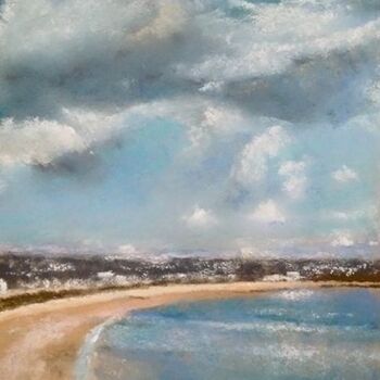 Drawing titled "La grande plage des…" by Isabelle Douzamy, Original Artwork, Pastel