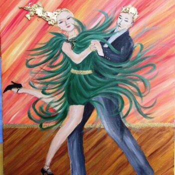 Painting titled "rock and roll" by Isabelle Durieu, Original Artwork, Acrylic