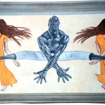 Schilderij getiteld "danses africaines" door Isabelle Durieu, Origineel Kunstwerk, Acryl