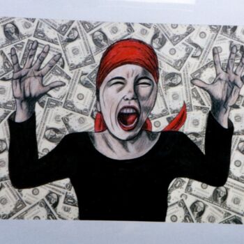 Σχέδιο με τίτλο "dollards" από Isabelle Durieu, Αυθεντικά έργα τέχνης, Παστέλ