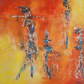 Painting titled "Danse Africaine" by Isabelle Eisenberg, Original Artwork, Oil