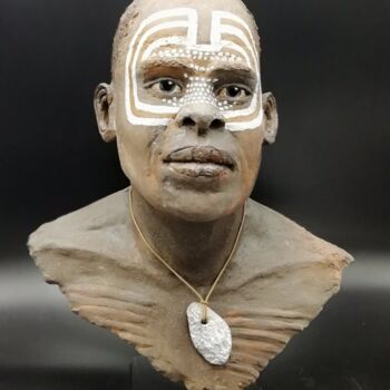 Sculpture titled "Negash" by Isabelle Fisson, Original Artwork, Clay