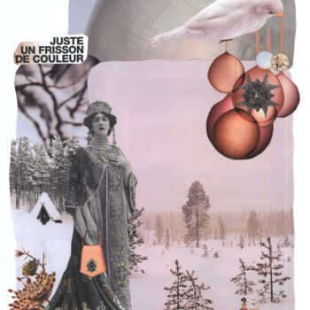 Collages titled "L'oiseau rebelle" by Isabelle Flegeau, Original Artwork, Collages