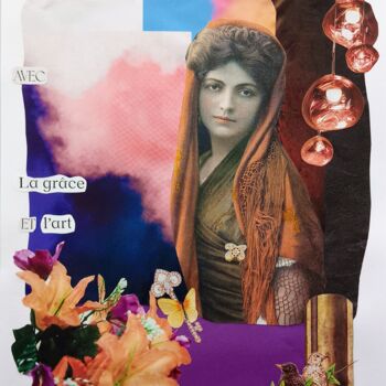 Collages intitolato "Conversation avec l…" da Isabelle Flegeau, Opera d'arte originale, Collages