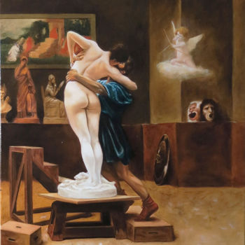 Peinture intitulée "Copie de Pygmalion…" par Isabelle Frances, Œuvre d'art originale, Huile