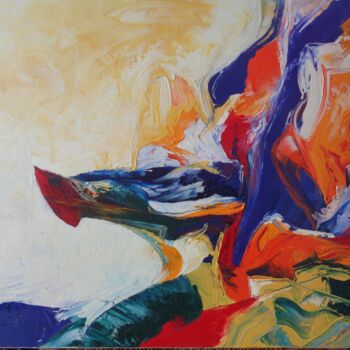 Pittura intitolato "Eagle weapon" da Isabelle Ilic, Opera d'arte originale, Olio