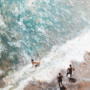 Painting titled "Mar de Luz" by Isabelle Jacq (Gamboena), Original Artwork, Acrylic
