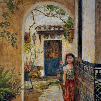 Painting titled "Sueño Andaluz" by Isabelle Jacq (Gamboena), Original Artwork