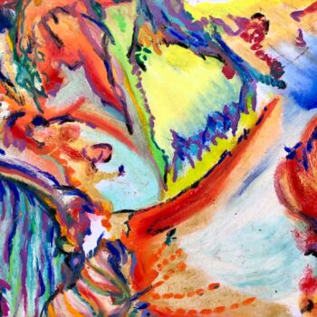 Peinture intitulée "Cieux Célestes" par Isabelle Jourdant, Œuvre d'art originale, Pastel