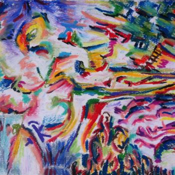 Pittura intitolato "Célébration" da Isabelle Jourdant, Opera d'arte originale, Pastello