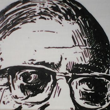 「Sartre」というタイトルの絵画 Isabelle Juraによって, オリジナルのアートワーク, 顔料